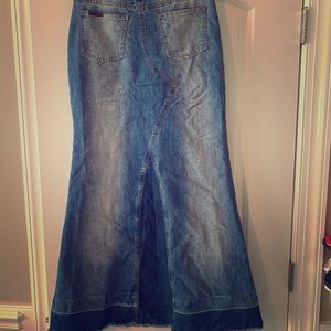 Flare denim skirt